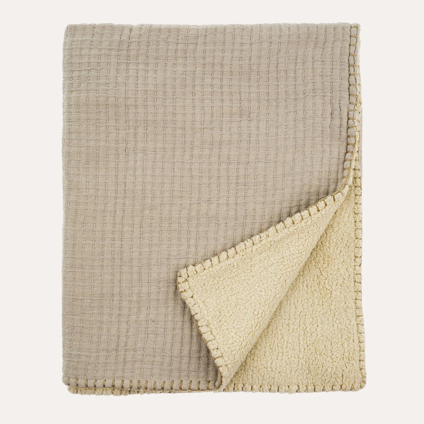 Kantha Stitch Sherpa Throw
