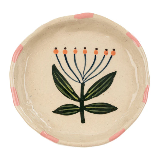 Floral Pottery Trinket Tray