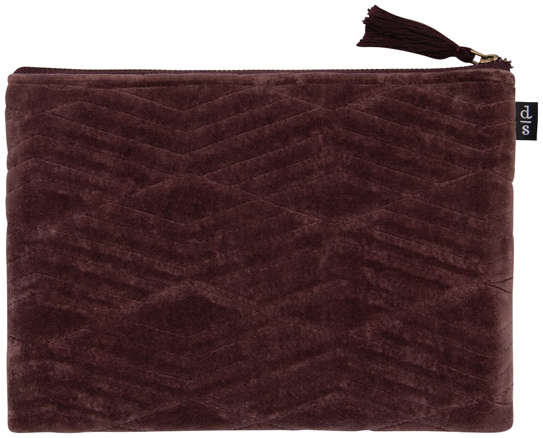 Quilted Velvet Flat Pouch