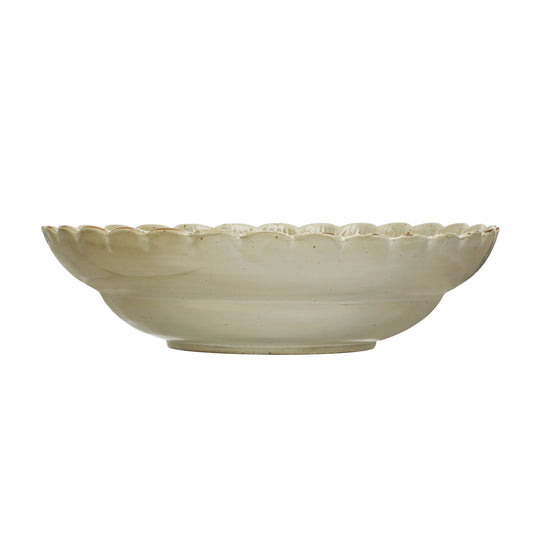 Scalloped Edge Stonewear Bowl