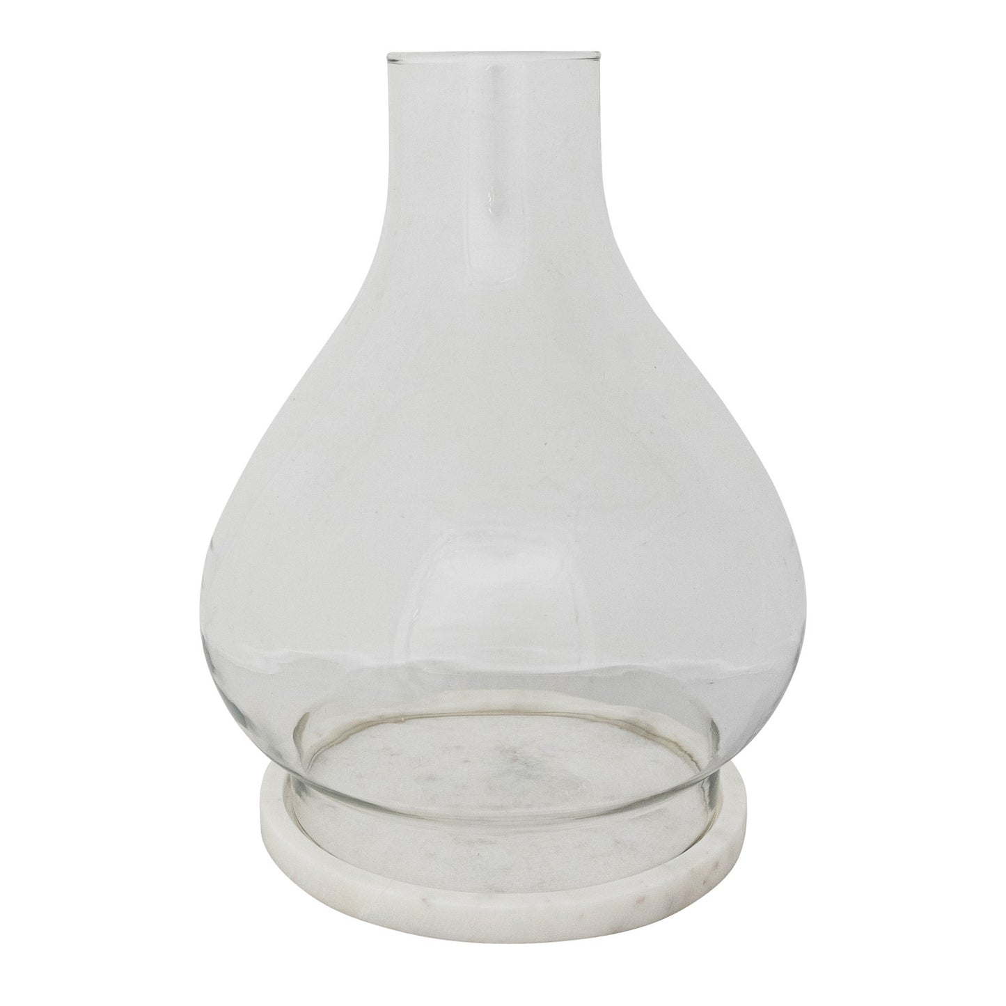Glass Hurricane with Marble Base