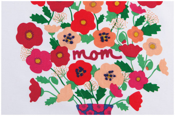 Mom's Day Poppy Tea Towel