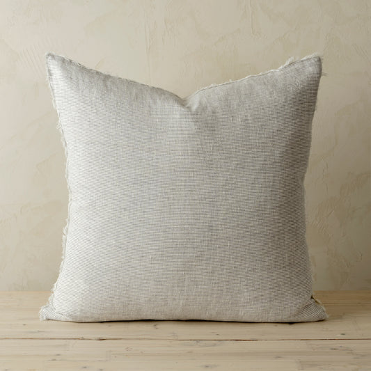 Lina Linen Pillow Grey Stripe