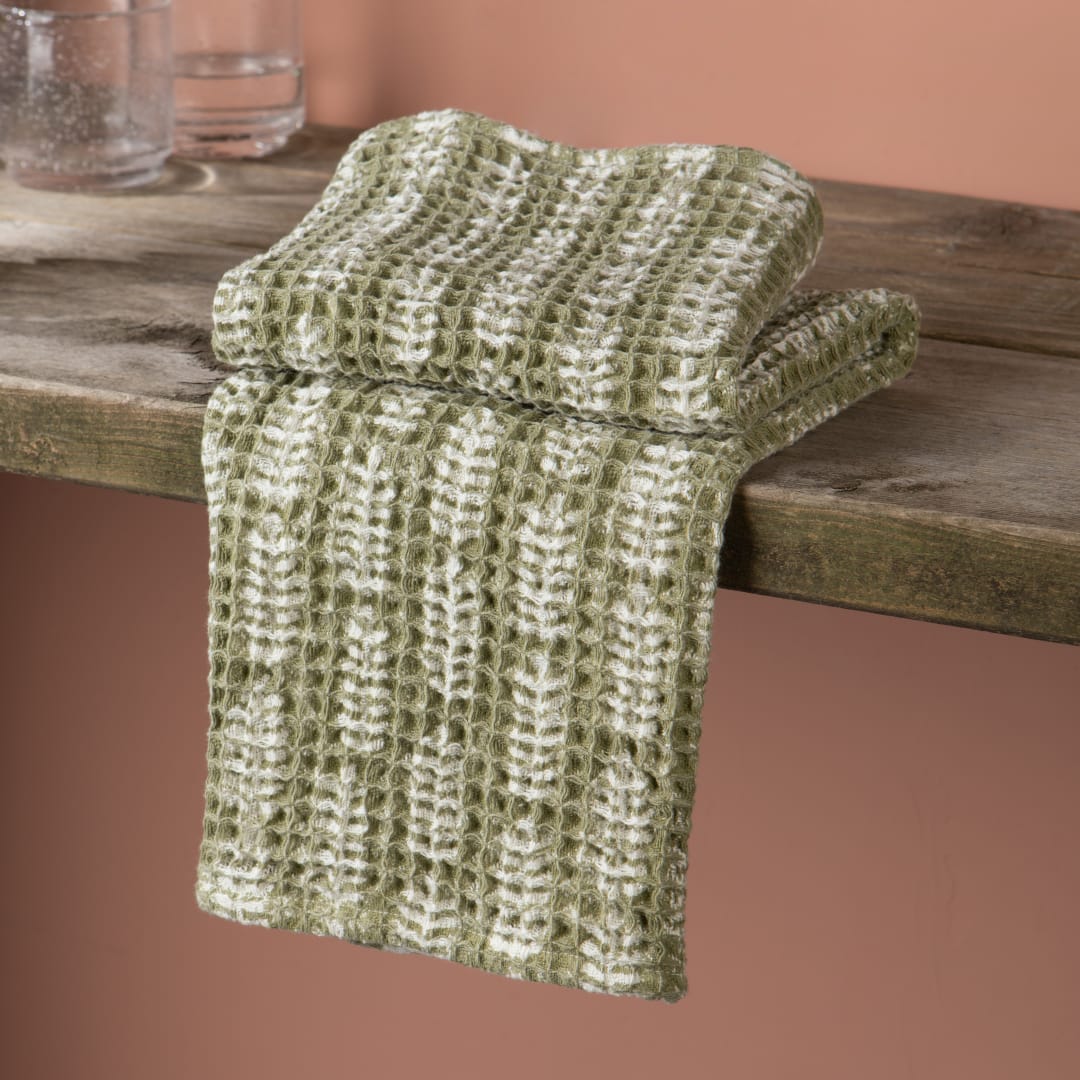 Waffle Block Print Tea Towels