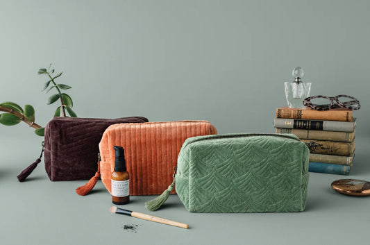 Quilted Velvet Cosmetic Bag