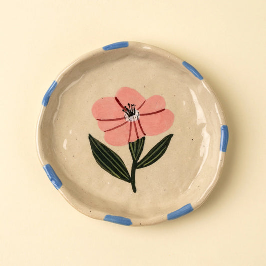 Floral Pottery Trinket Tray