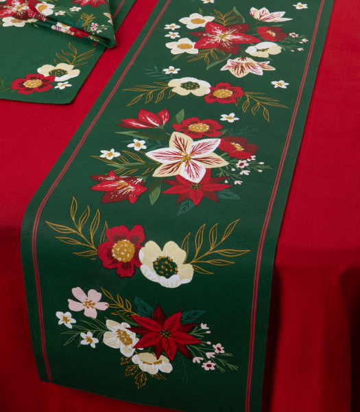 Amaryllis Christmas Table Runner