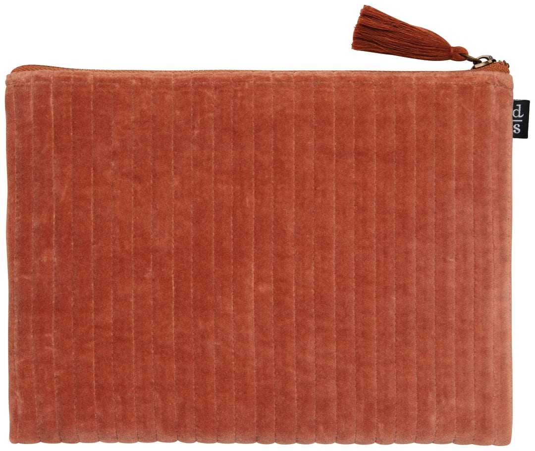 Quilted Velvet Flat Pouch