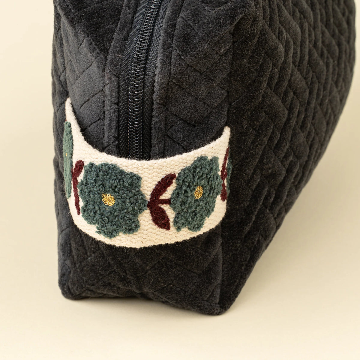 Rosette Velvet Vanity Pouch