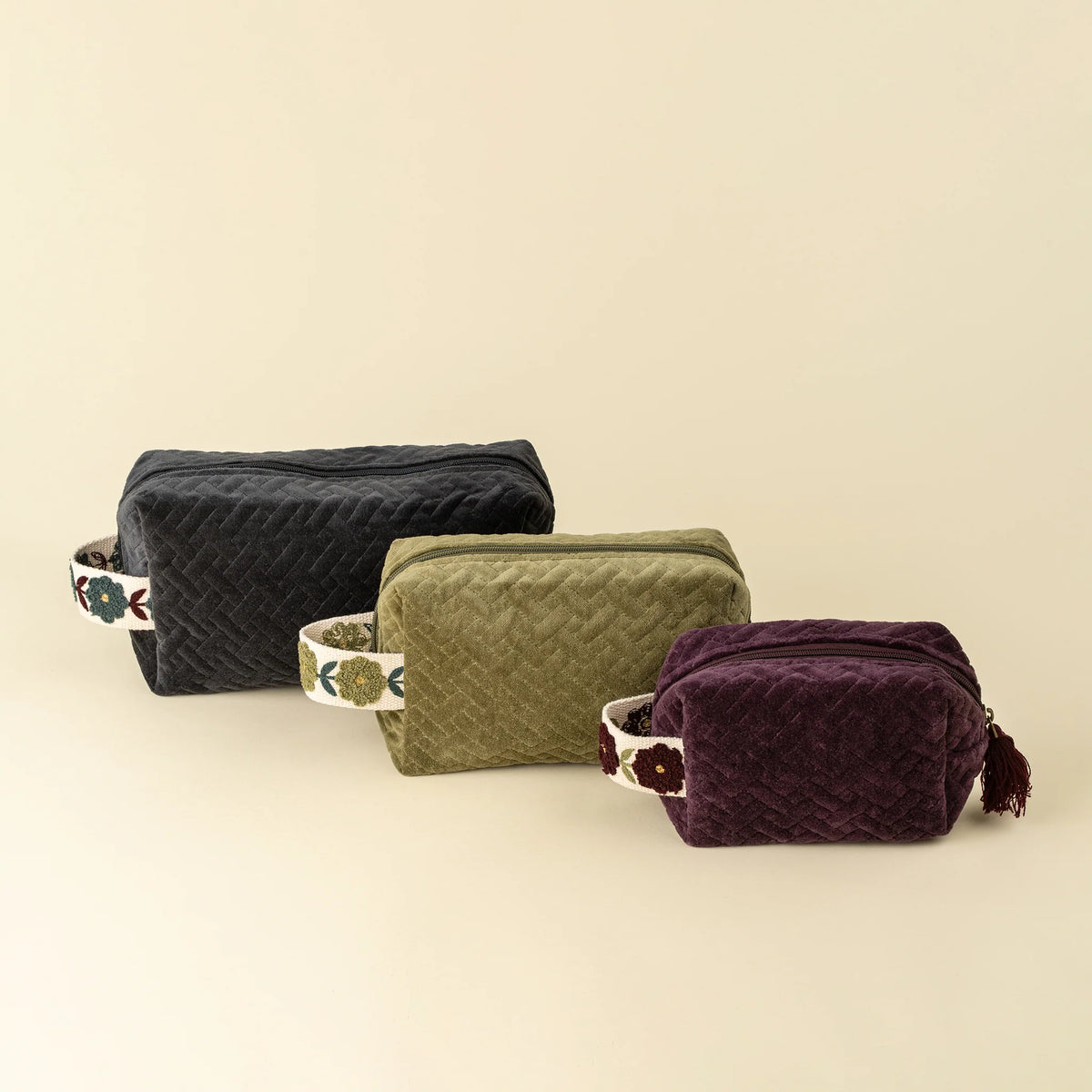 Rosette Velvet Vanity Pouch