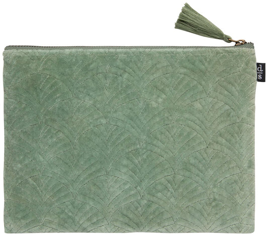 Quilted Velvet Flat Pouch