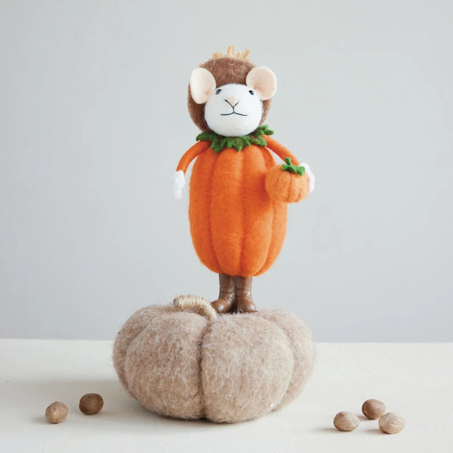 Wool Felt Pumpkin Mouse