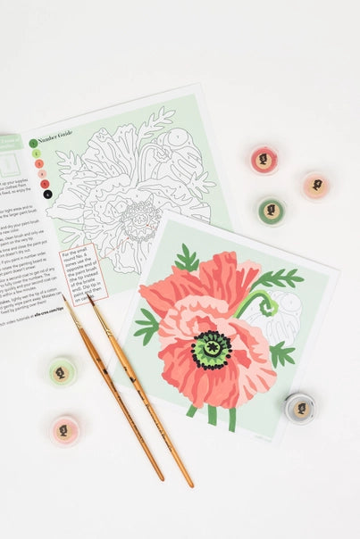 Poppies Mini Paint by Number Kit