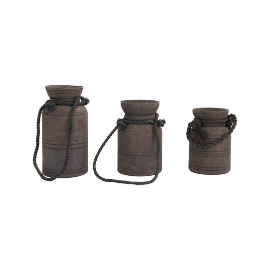 Found Wooden Milk Jug