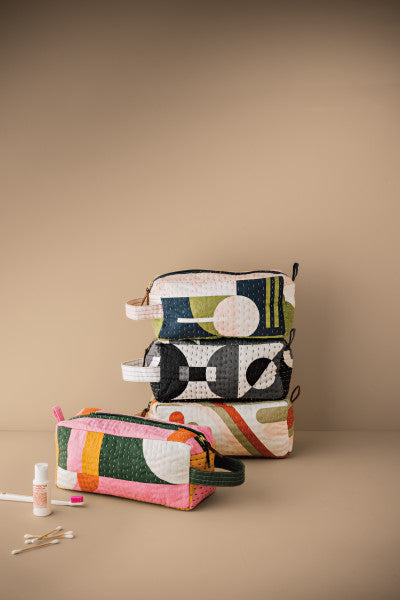 Quilted Kantha Dopp Kits