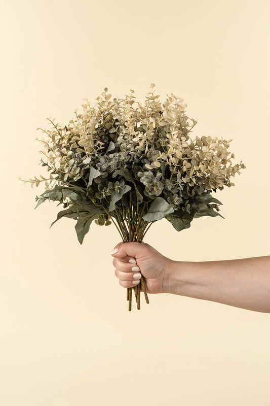 Faux Primrue Eucalyptus Spray