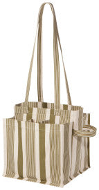 Sage Stripe Shopping Tote