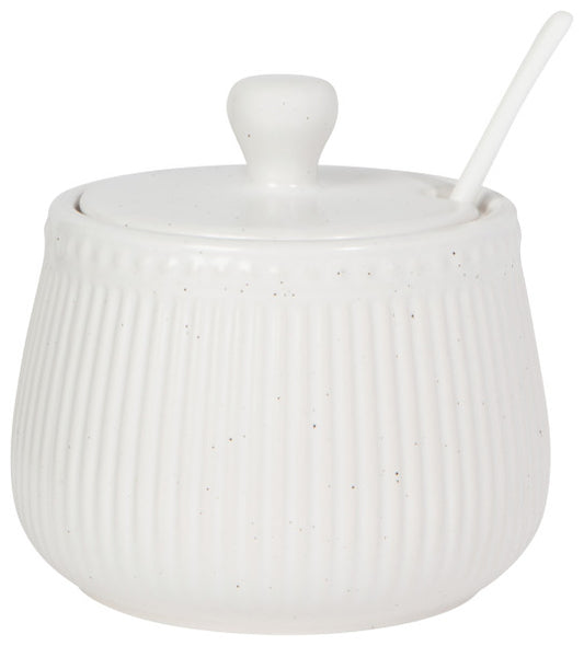 White Speckled Sugar Pot