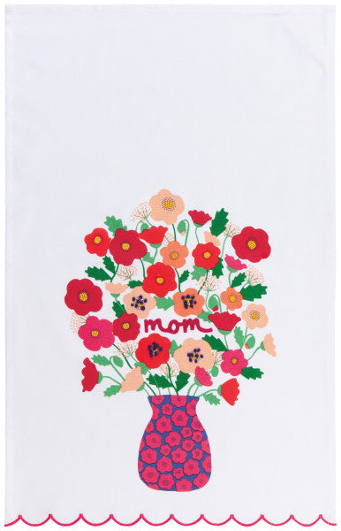 Mom's Day Poppy Tea Towel
