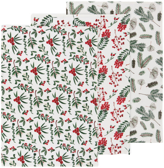 Winterberry Flour Sack Tea Towel Set