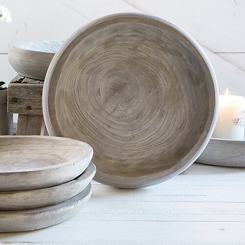 Grey Paulownia Wood Bowl