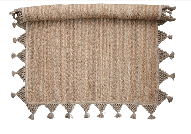 Jute Rug with Braided Pennant Edging